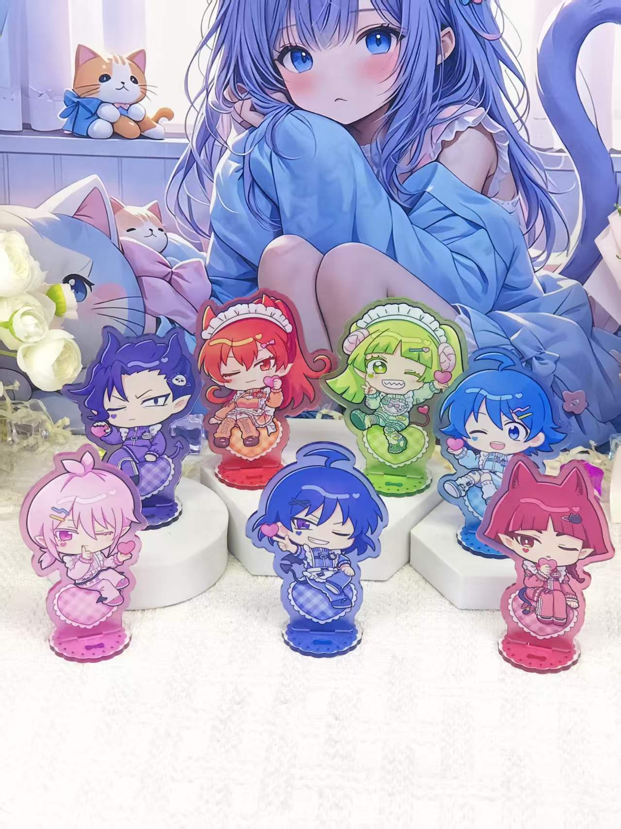 Anime Merchandise Collection - Набор акриловых подставок в стиле «Чиби-мейд»